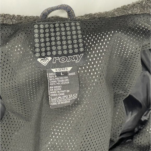 Vintage ROXY sz Large Retro Snowboard SkiJacket Blue Zip Denim look X-series - Picture 10 of 16